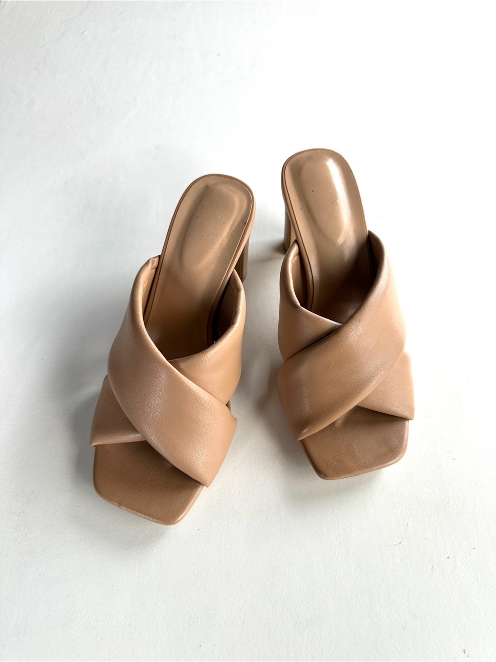Target Women's Beige Crisscross Slide Heels